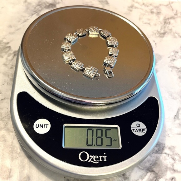 Sterling Silver Square Bracelet Signed Rr 925 - Picture 7 of 7